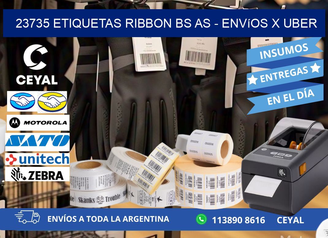 23735 etiquetas ribbon bs as - envíos x uber