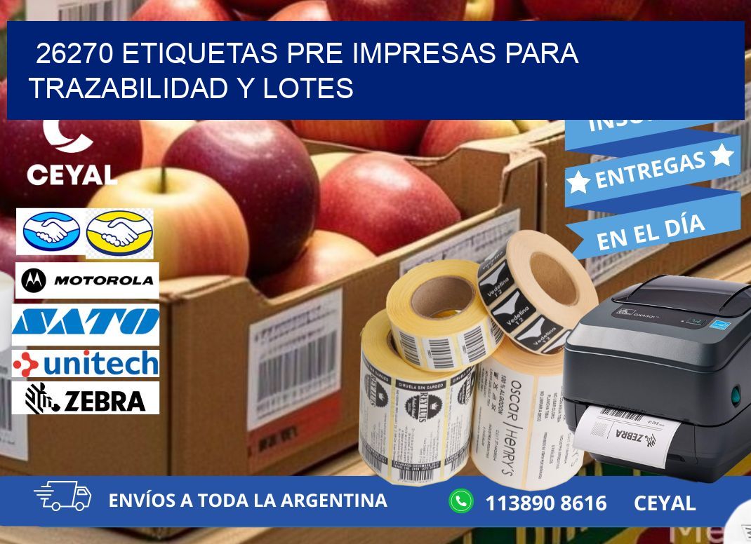 26270 etiquetas pre impresas para trazabilidad y lotes