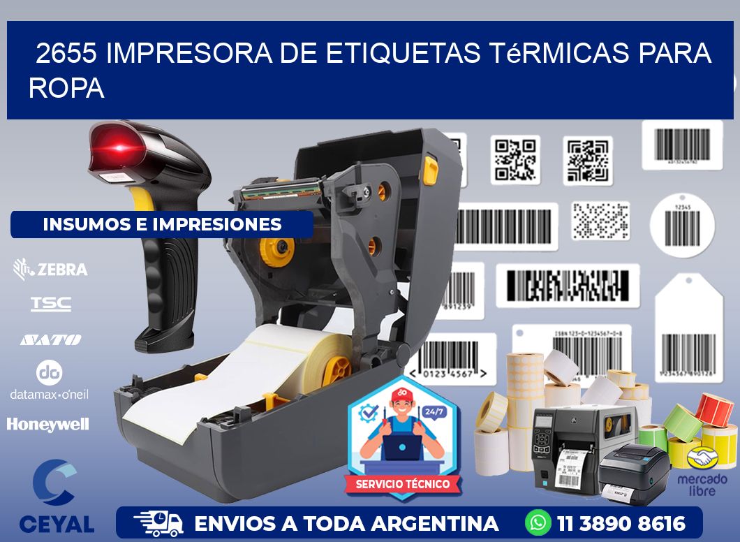 2655 impresora de etiquetas térmicas para ropa