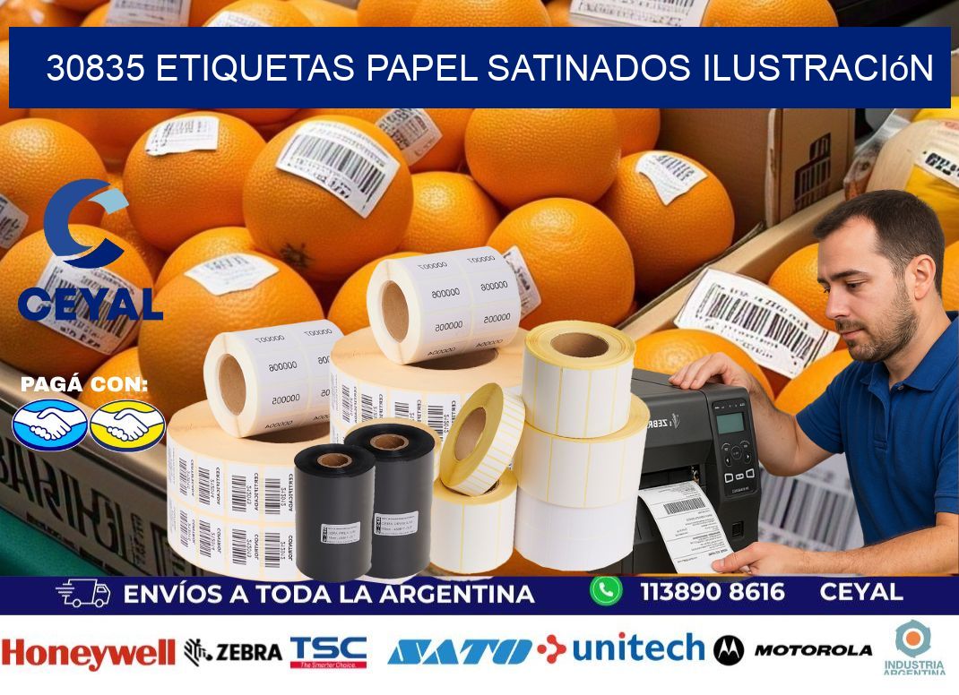 30835 etiquetas papel satinados ilustración