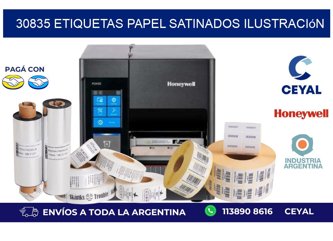 30835 etiquetas papel satinados ilustración