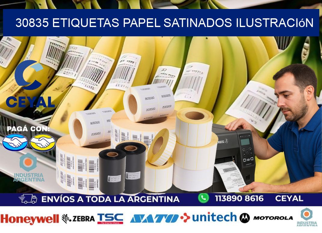 30835 etiquetas papel satinados ilustración