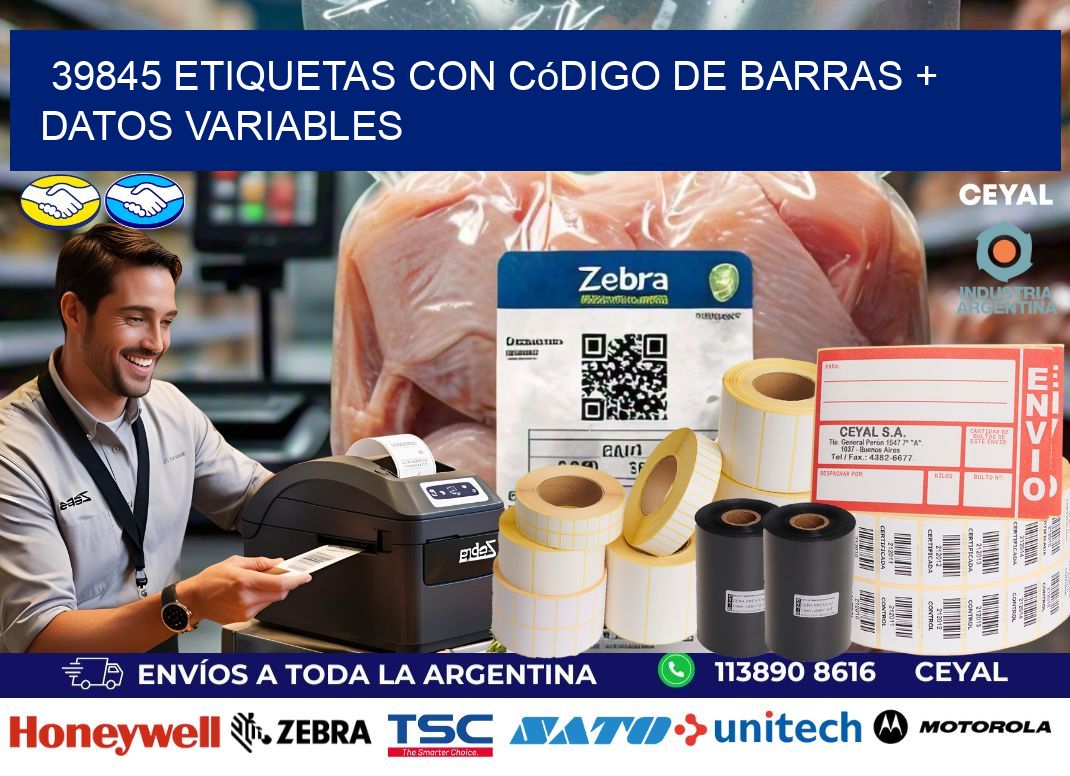 39845 etiquetas con código de barras + datos variables