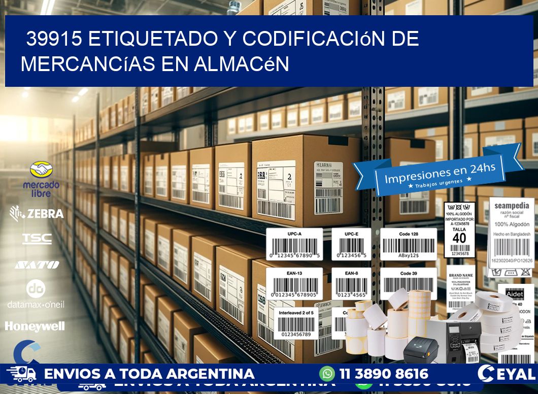 39915 Etiquetado y codificación de mercancías en almacén