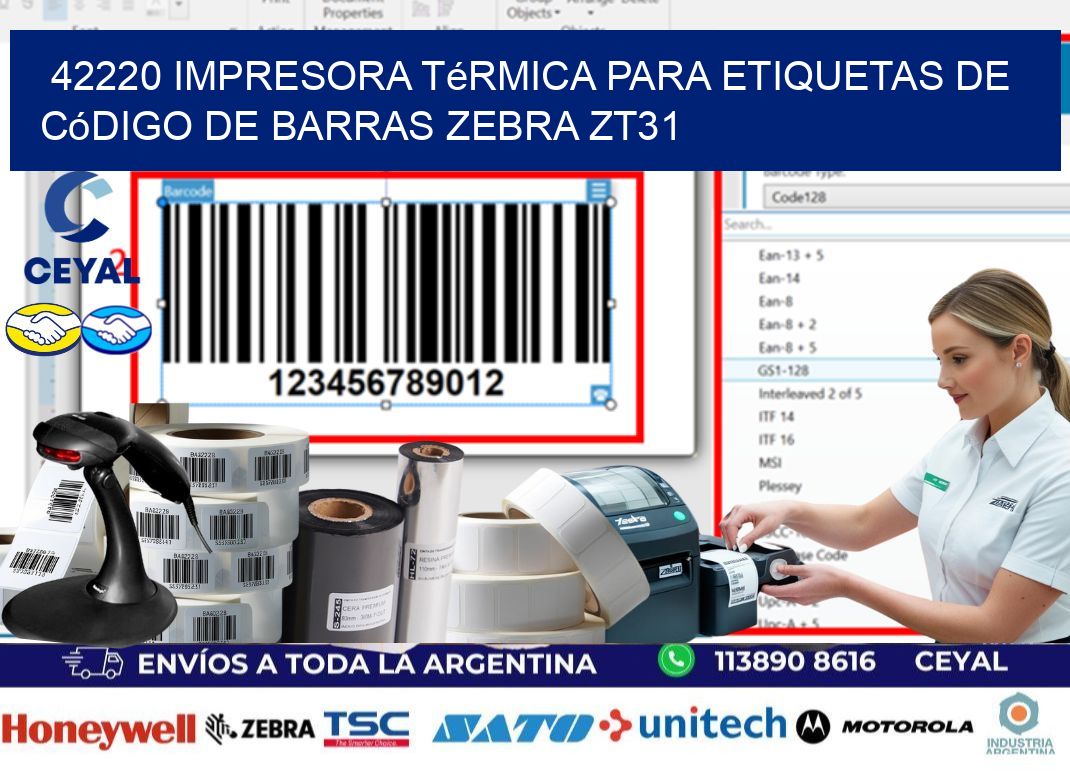 42220 impresora térmica para etiquetas de código de barras Zebra ZT31
