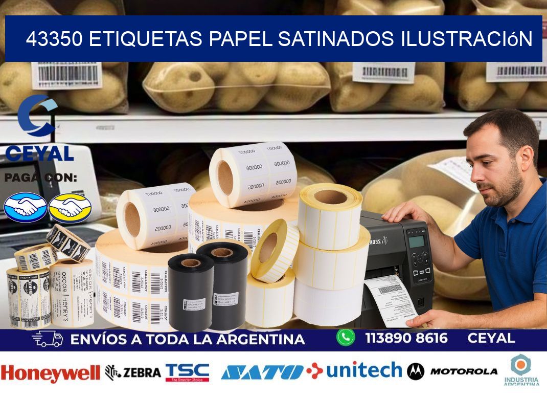 43350 etiquetas papel satinados ilustración