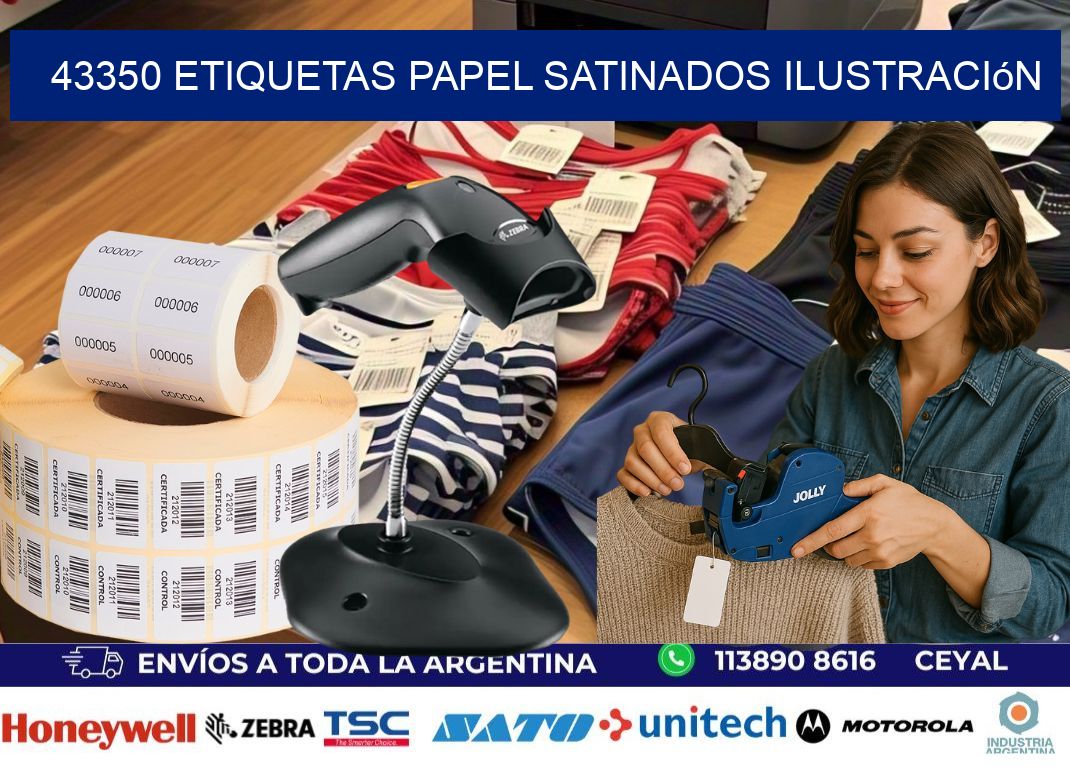 43350 etiquetas papel satinados ilustración