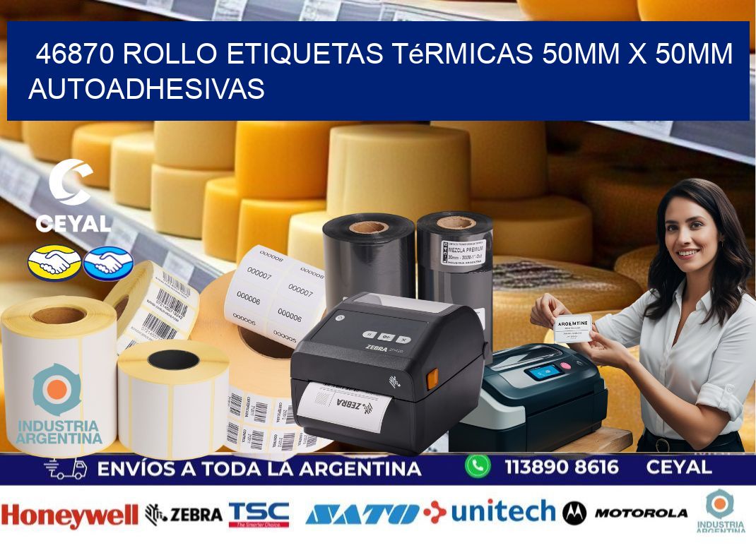 46870 Rollo Etiquetas Térmicas 50mm X 50mm Autoadhesivas