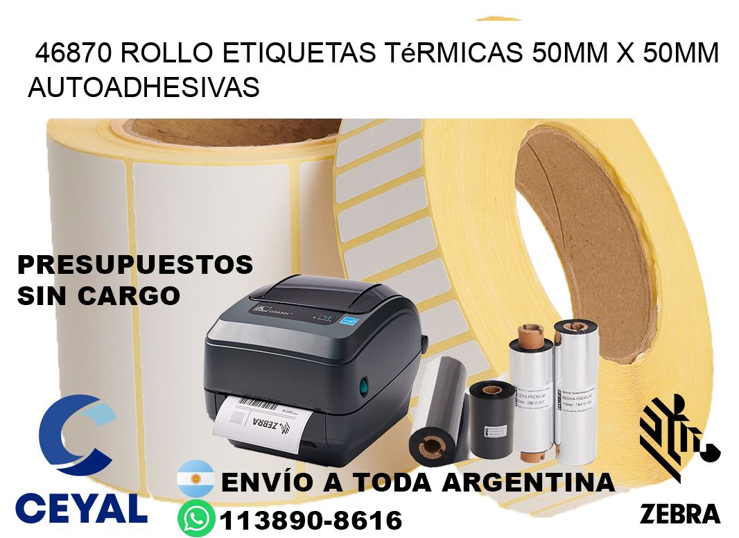 46870 Rollo Etiquetas Térmicas 50mm X 50mm Autoadhesivas