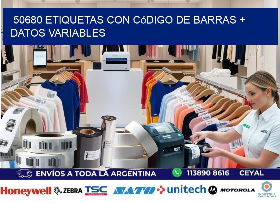50680 etiquetas con código de barras + datos variables