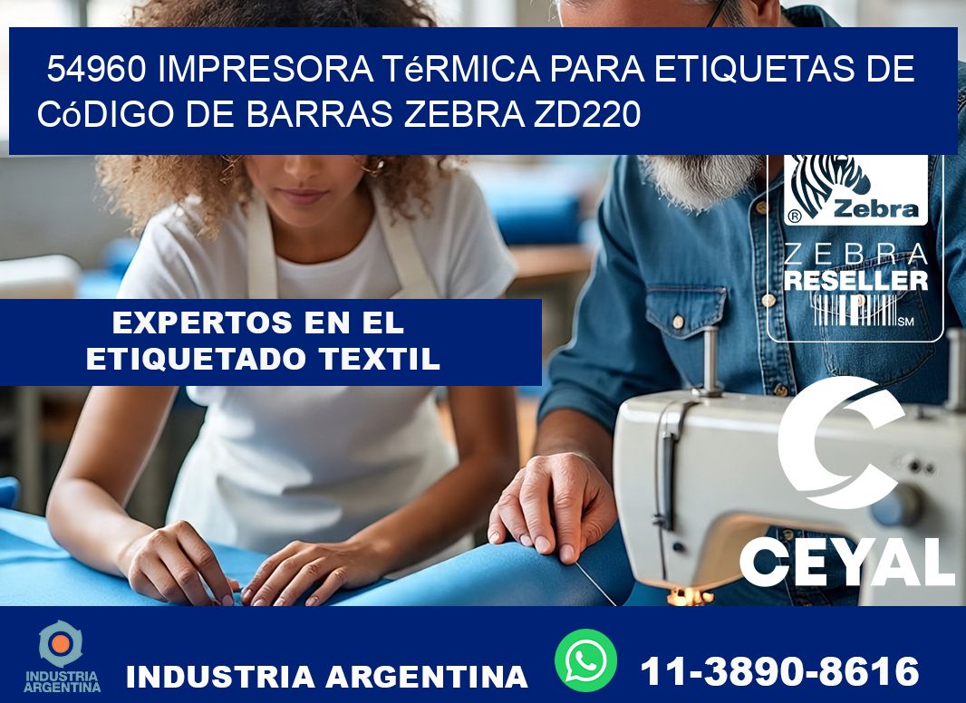 54960 impresora térmica para etiquetas de código de barras Zebra ZD220