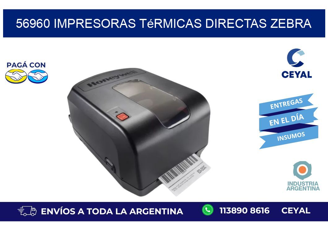 56960 impresoras térmicas directas zebra