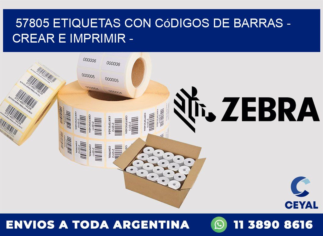 57805 etiquetas con códigos de barras - Crear e imprimir -