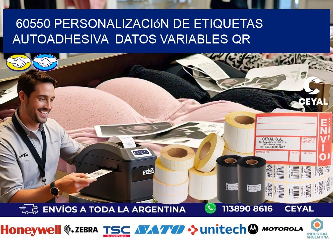 60550 Personalización de etiquetas autoadhesiva  datos variables QR