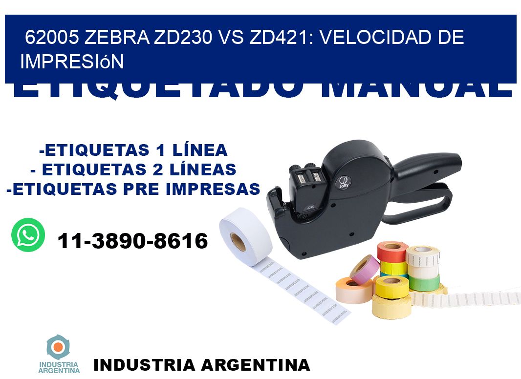 62005 Zebra ZD230 vs ZD421: velocidad de impresión