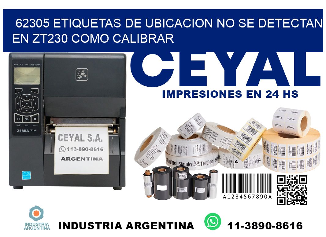 62305 etiquetas de ubicacion no se detectan en zt230 como calibrar