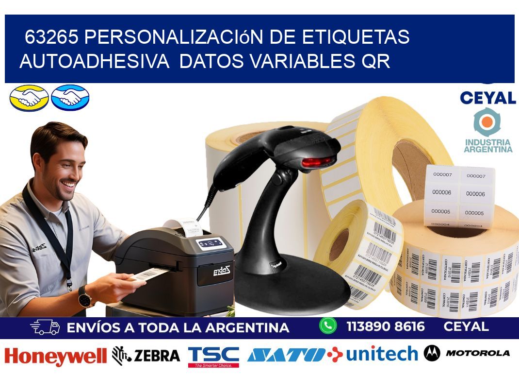 63265 Personalización de etiquetas autoadhesiva  datos variables QR