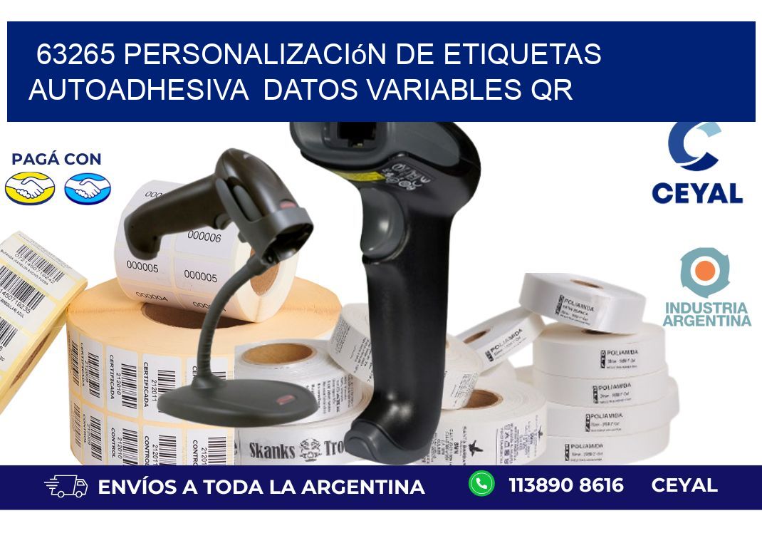 63265 Personalización de etiquetas autoadhesiva  datos variables QR