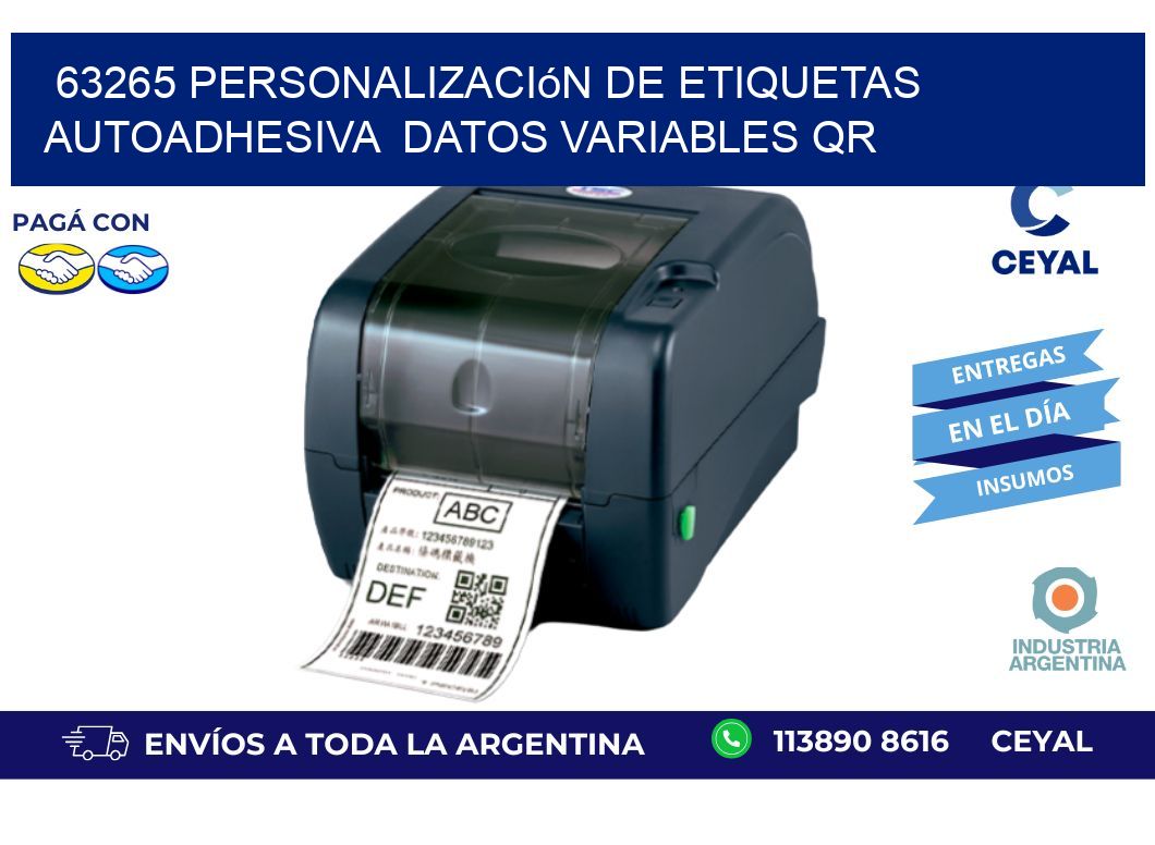 63265 Personalización de etiquetas autoadhesiva  datos variables QR