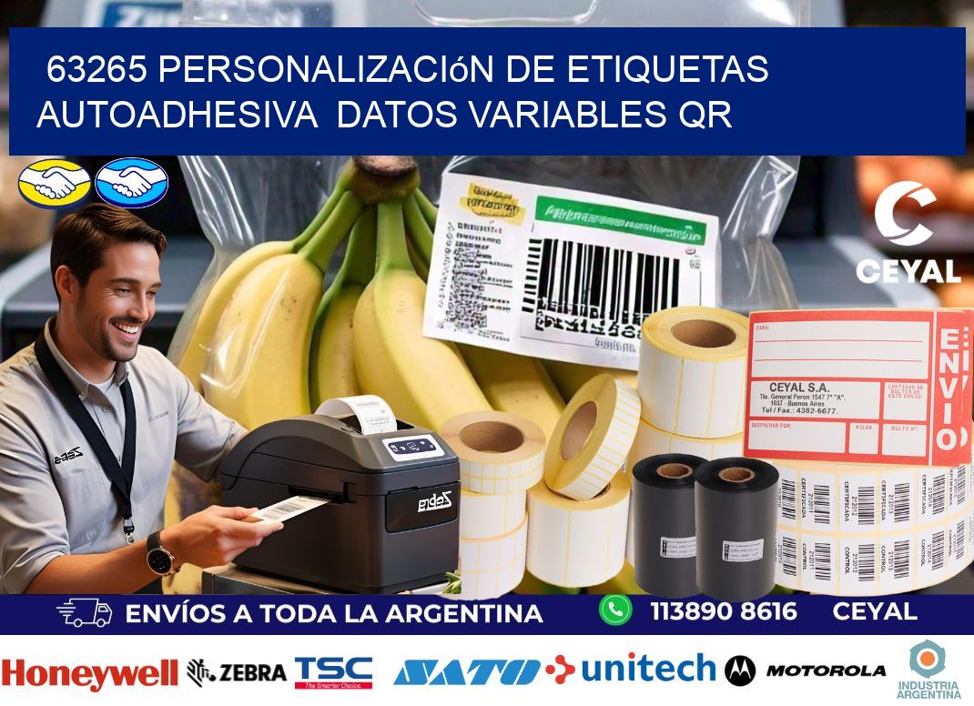 63265 Personalización de etiquetas autoadhesiva  datos variables QR