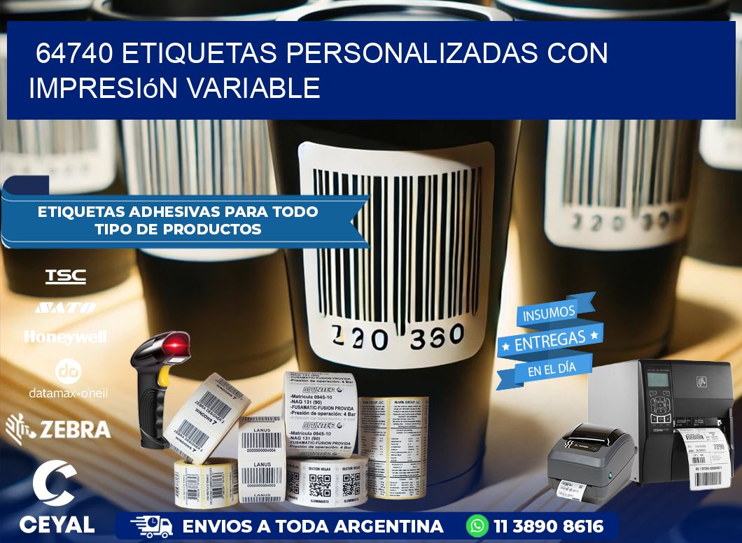 64740 etiquetas personalizadas con impresión variable