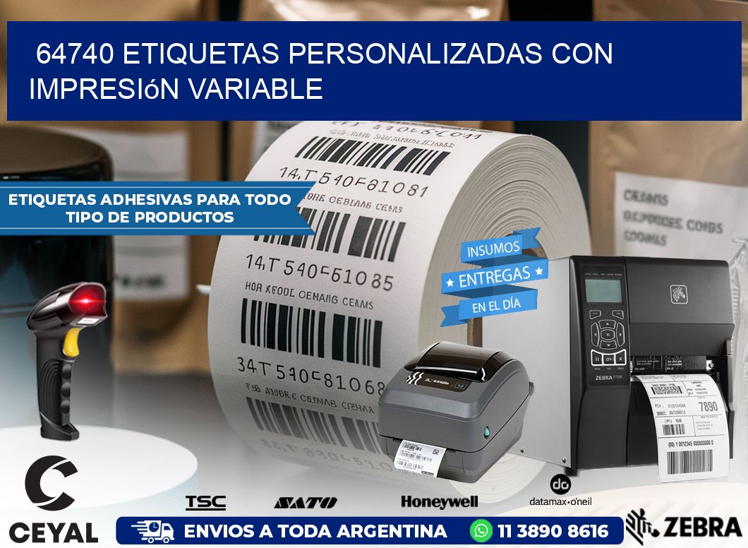64740 etiquetas personalizadas con impresión variable