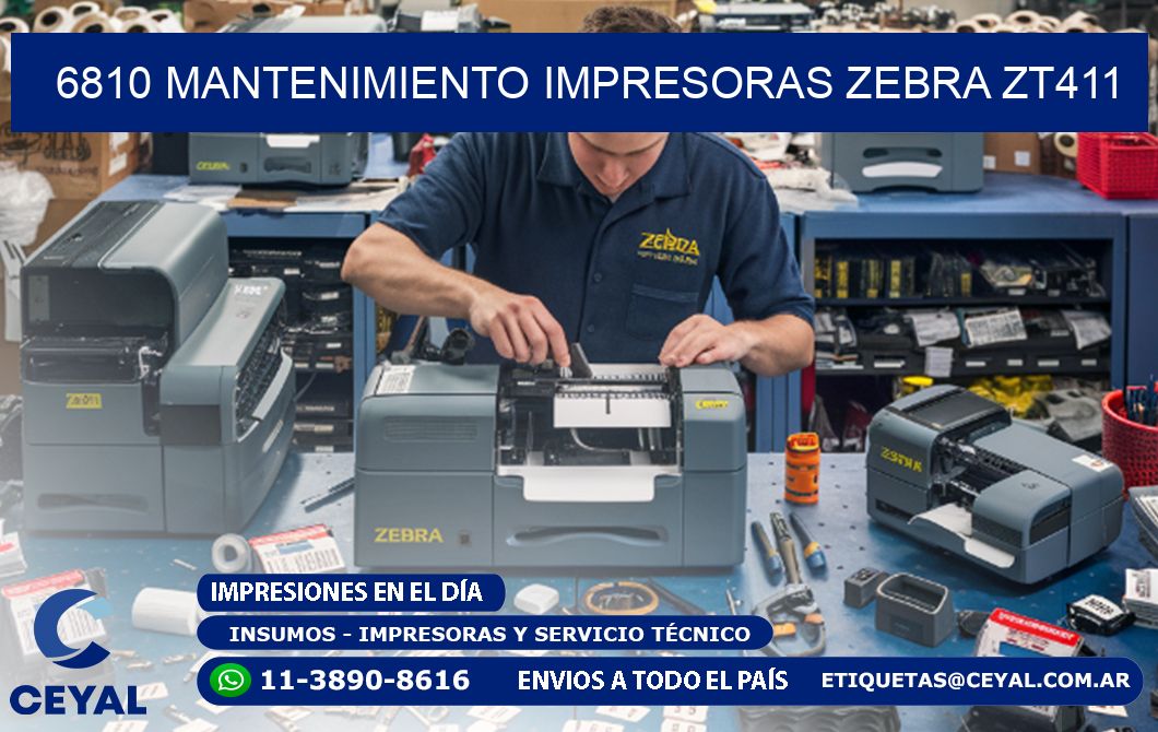 6810 mantenimiento impresoras zebra zt411