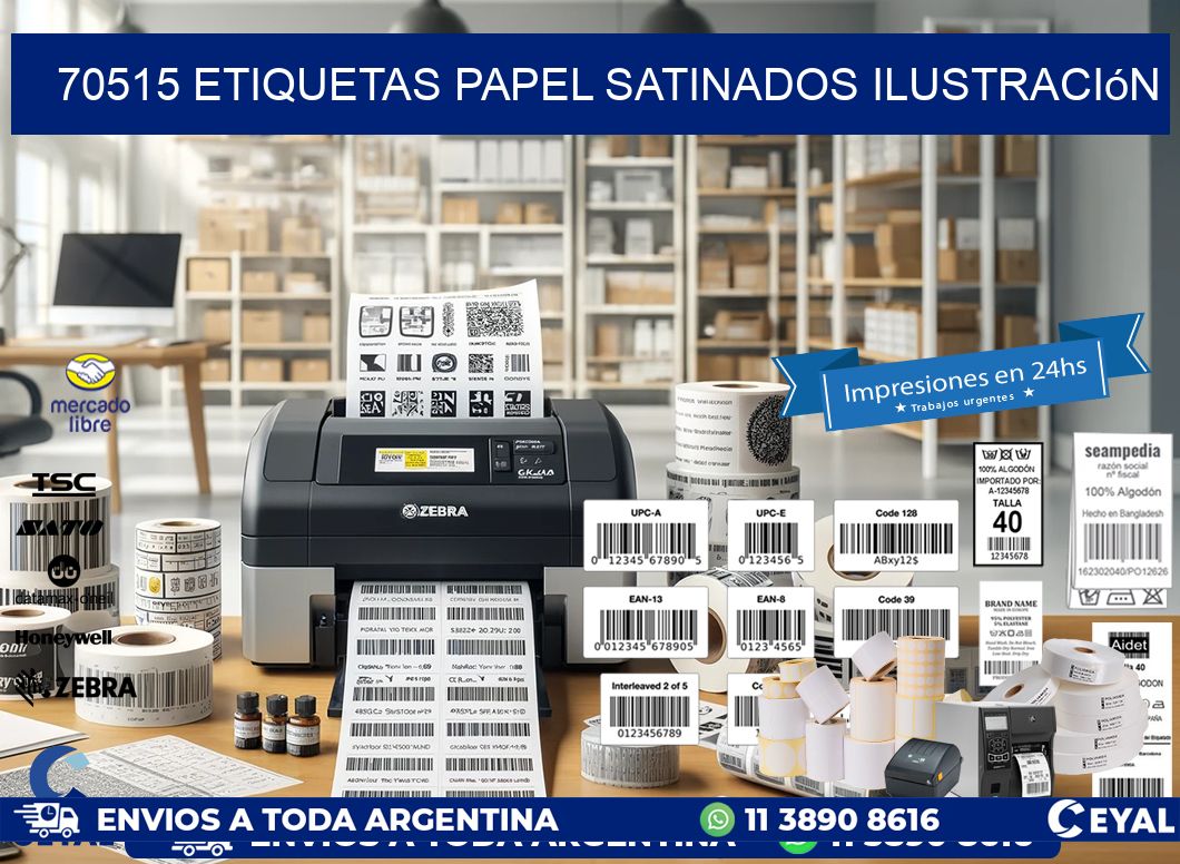 70515 etiquetas papel satinados ilustración