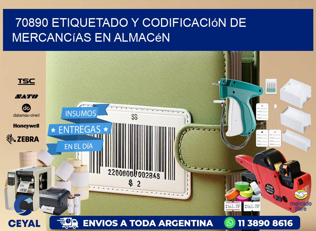 70890 Etiquetado y codificación de mercancías en almacén