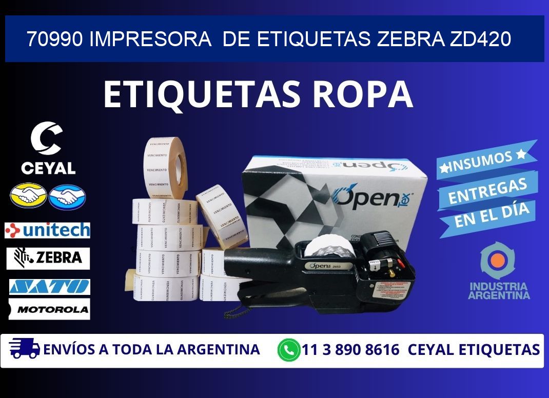 70990 impresora  de etiquetas Zebra ZD420