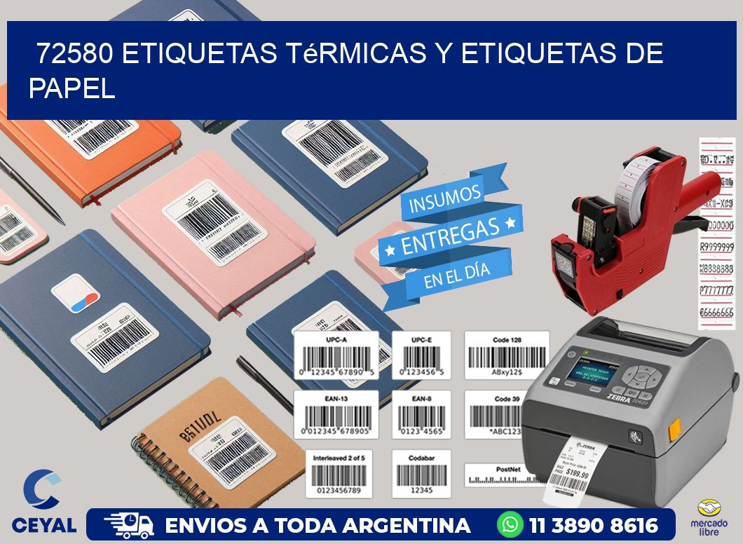 72580 etiquetas térmicas y etiquetas de papel