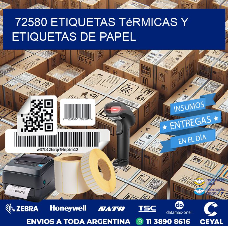 72580 etiquetas térmicas y etiquetas de papel