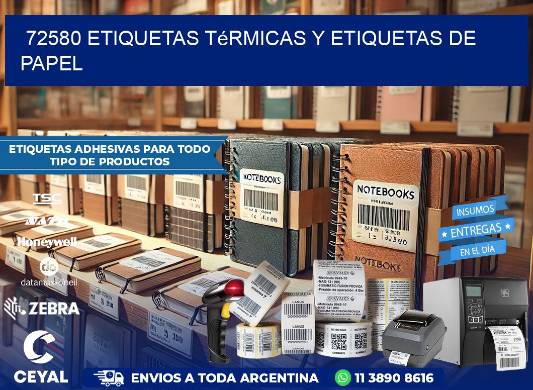 72580 etiquetas térmicas y etiquetas de papel
