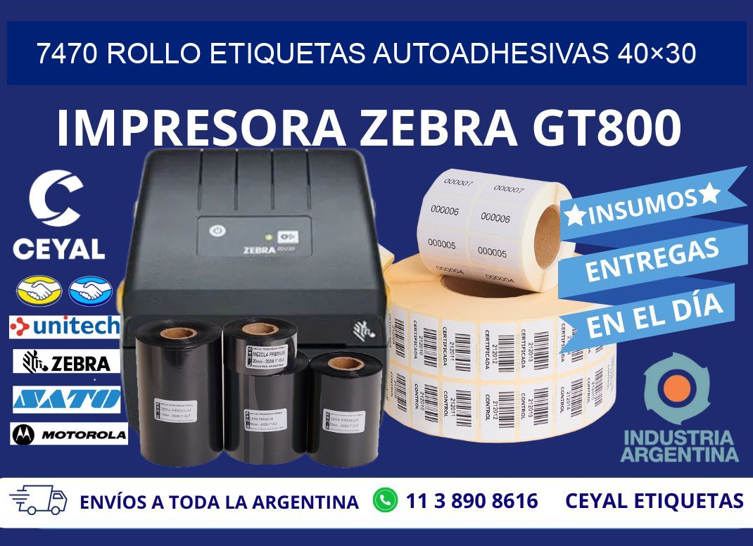 7470 Rollo Etiquetas autoadhesivas 40×30