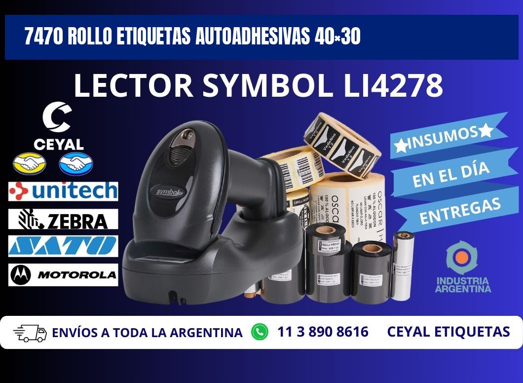 7470 Rollo Etiquetas autoadhesivas 40×30