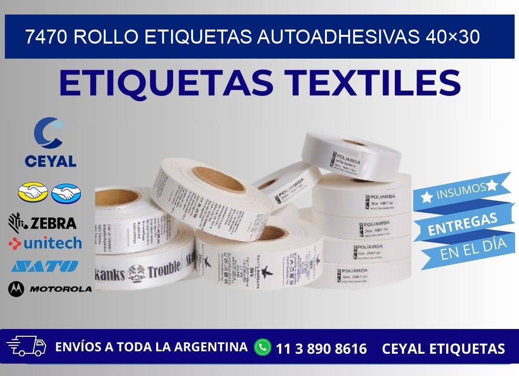 7470 Rollo Etiquetas autoadhesivas 40×30