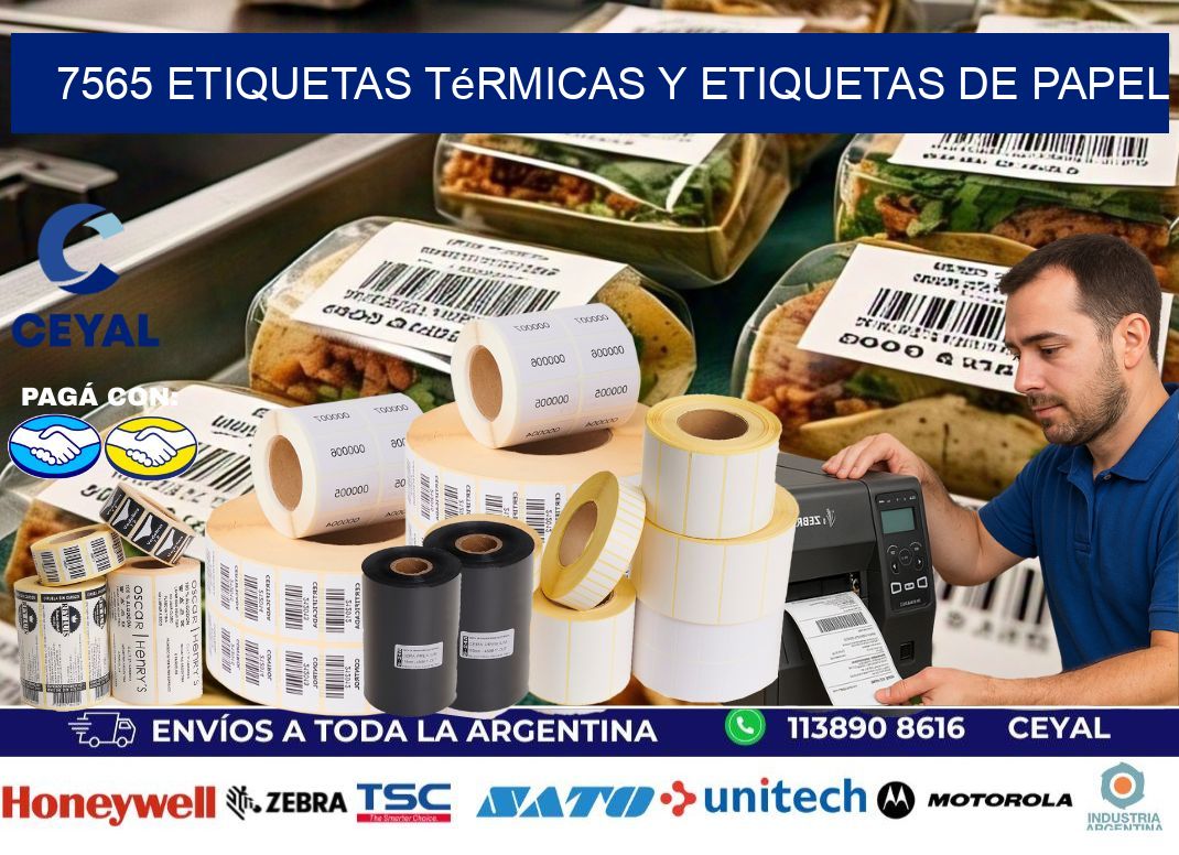 7565 etiquetas térmicas y etiquetas de papel