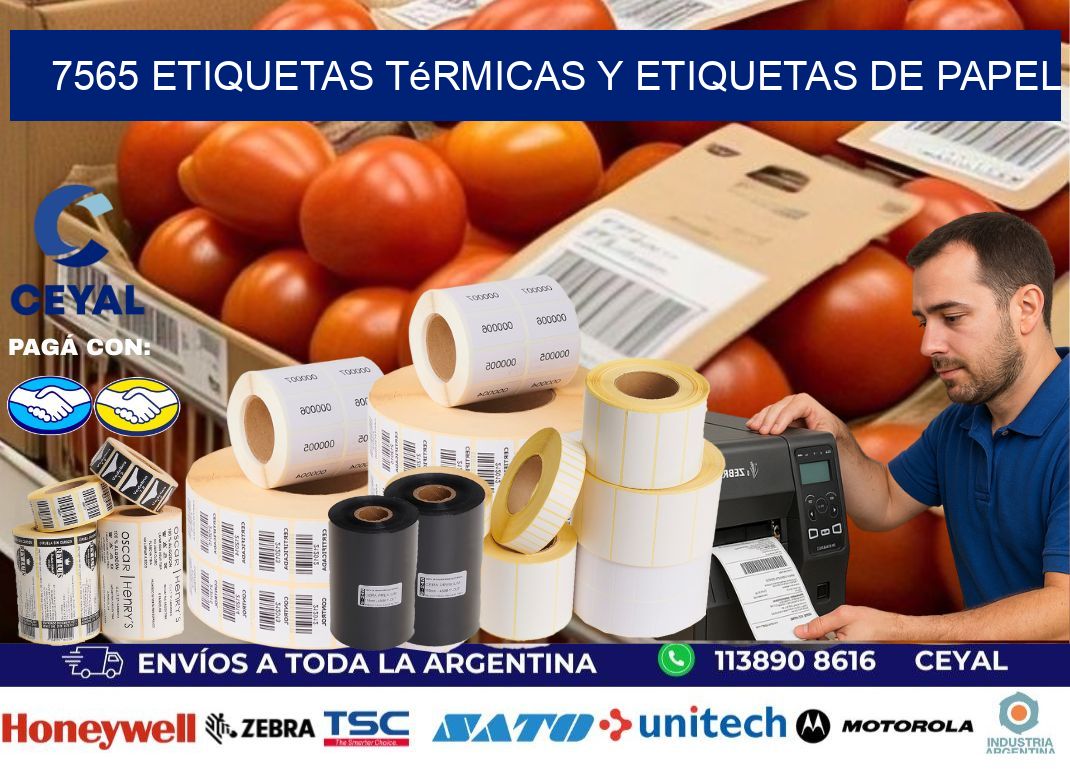 7565 etiquetas térmicas y etiquetas de papel