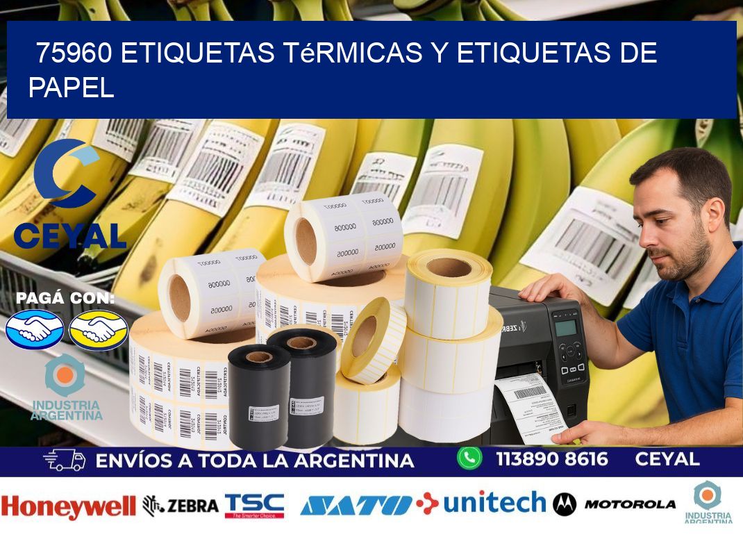 75960 etiquetas térmicas y etiquetas de papel