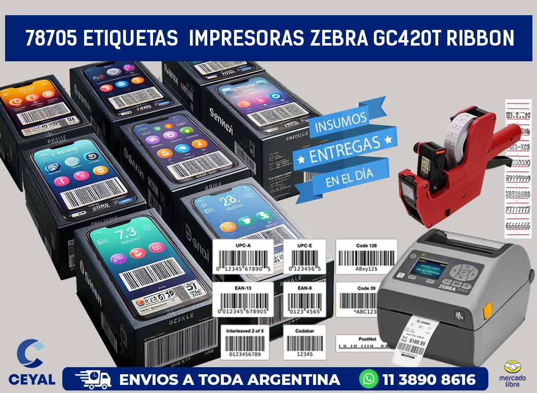78705 etiquetas  impresoras zebra gc420t ribbon