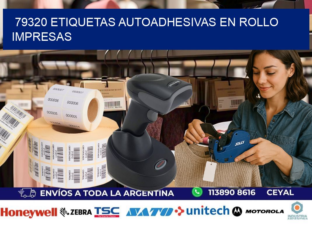 79320 Etiquetas autoadhesivas en rollo impresas