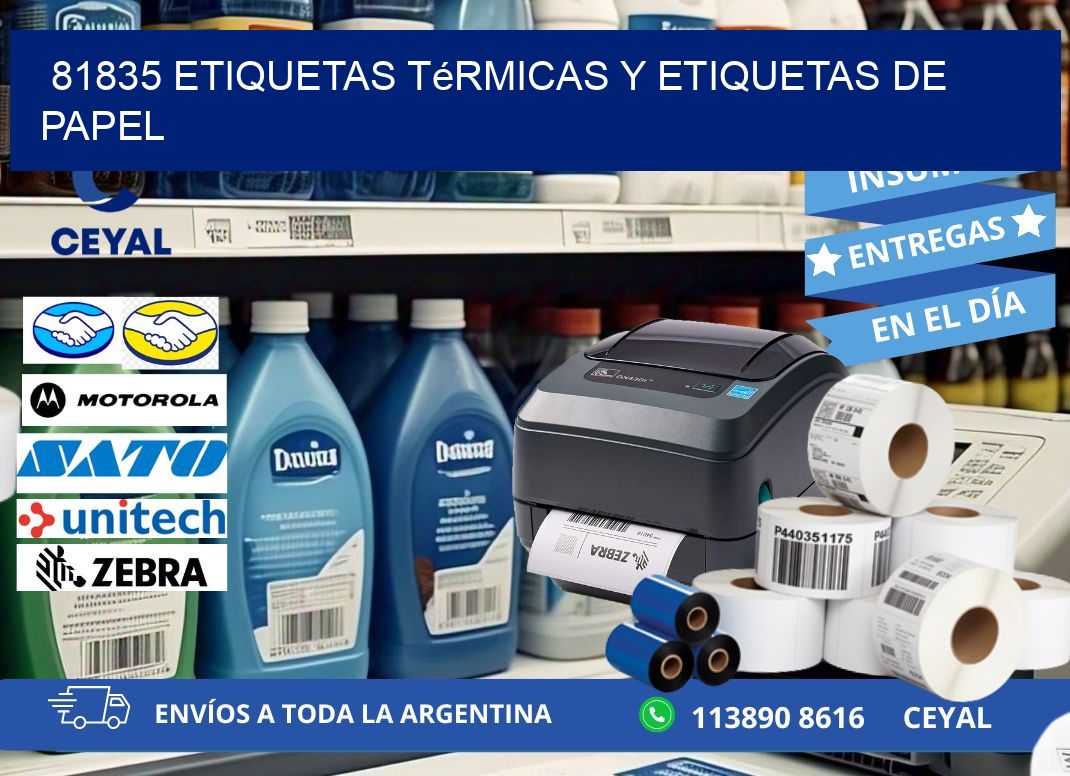 81835 etiquetas térmicas y etiquetas de papel