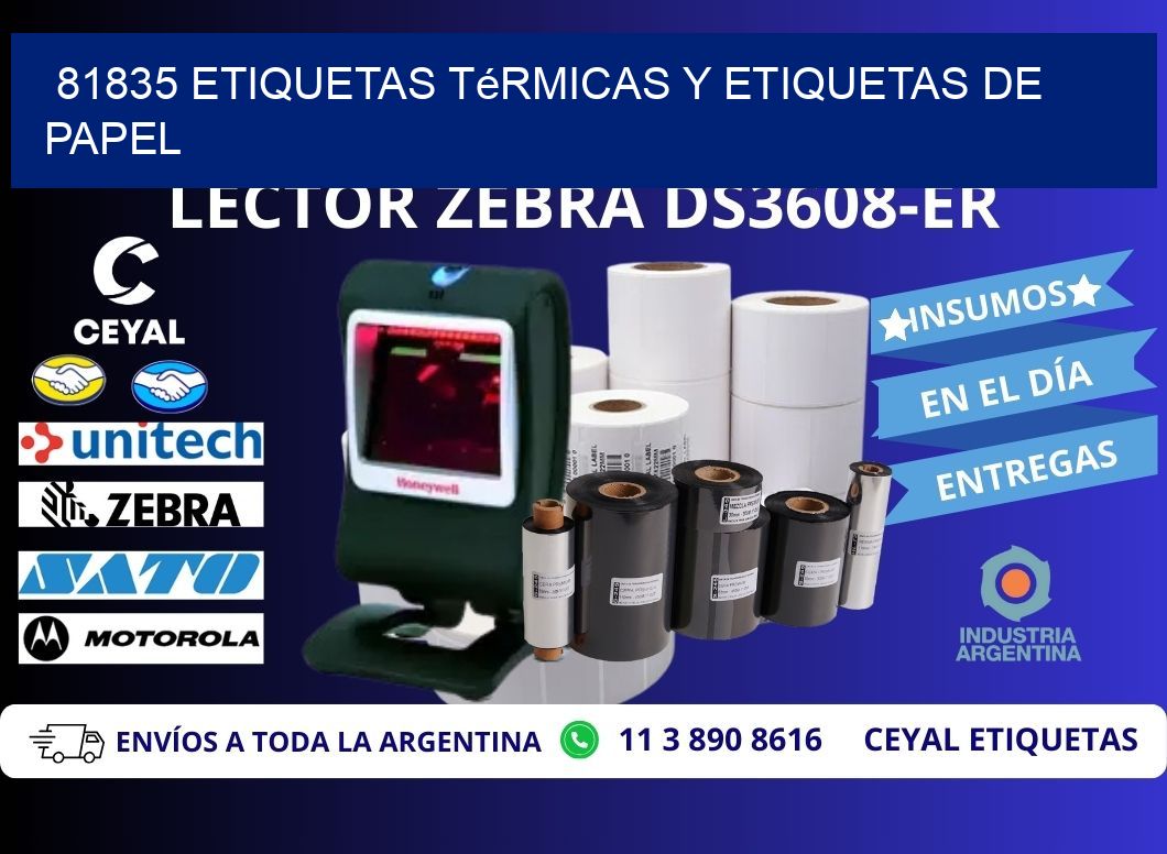 81835 etiquetas térmicas y etiquetas de papel