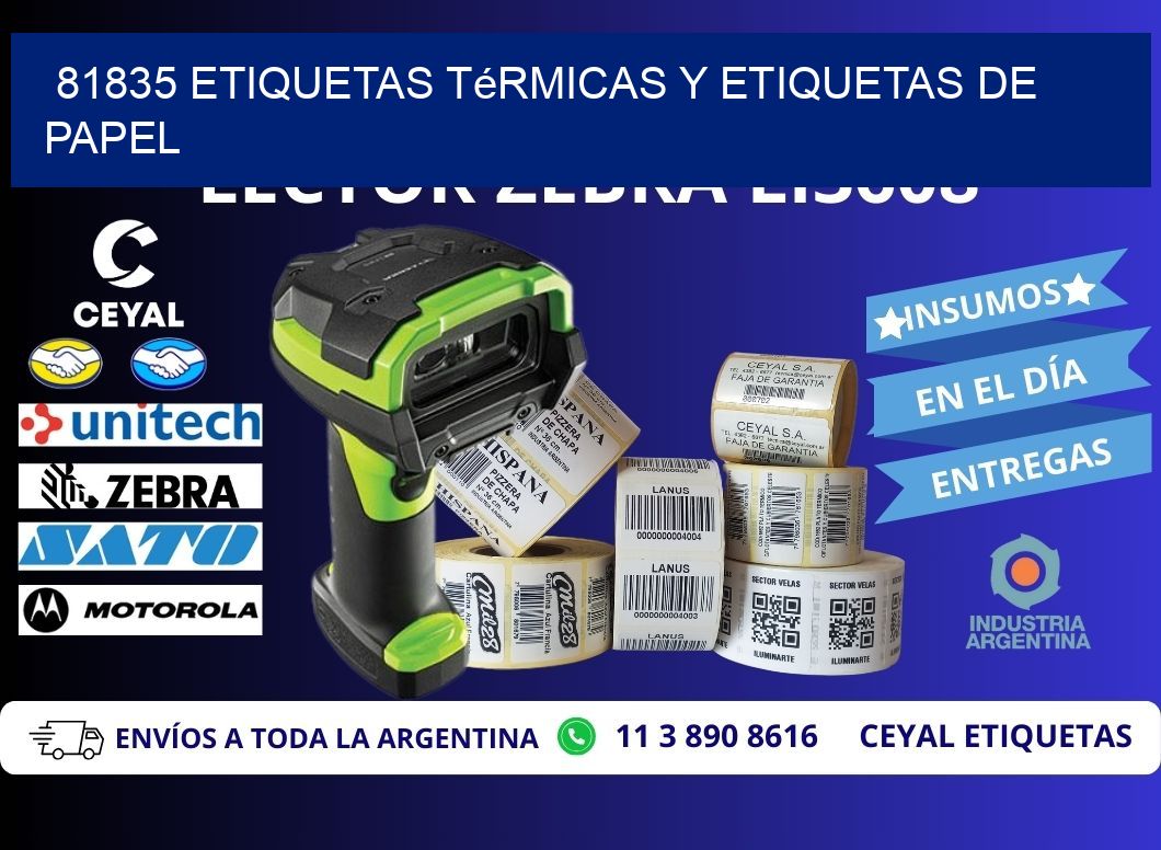 81835 etiquetas térmicas y etiquetas de papel