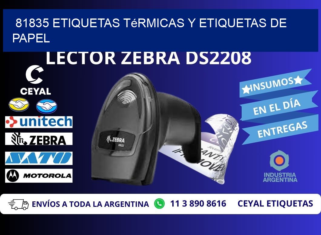 81835 etiquetas térmicas y etiquetas de papel