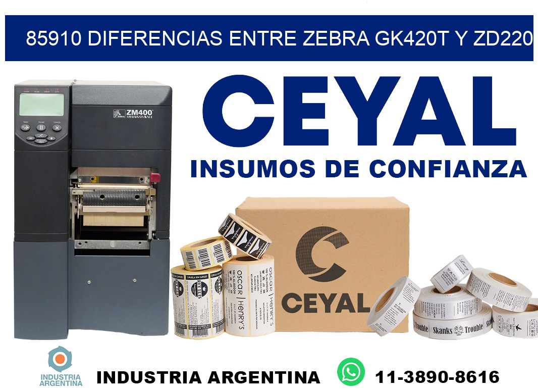 85910 diferencias entre zebra gk420t y zd220