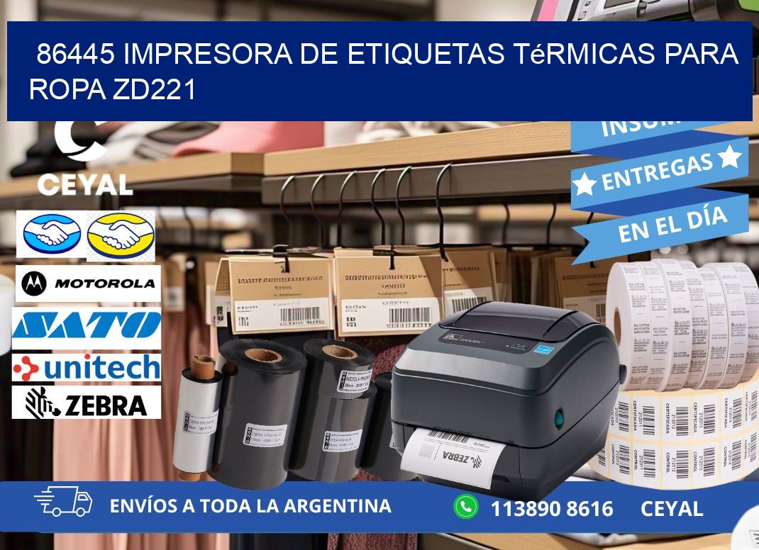 86445 impresora de etiquetas térmicas para ropa ZD221