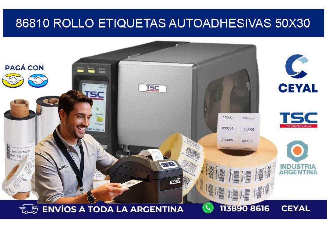86810 Rollo Etiquetas autoadhesivas 50×30