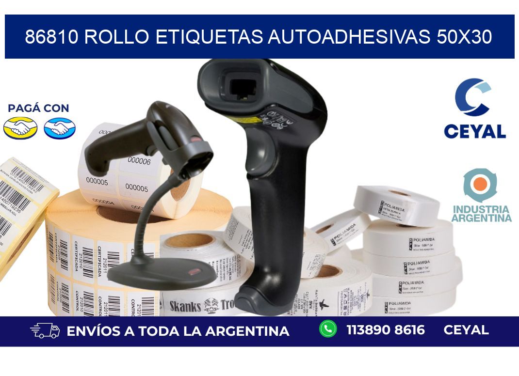86810 Rollo Etiquetas autoadhesivas 50x30