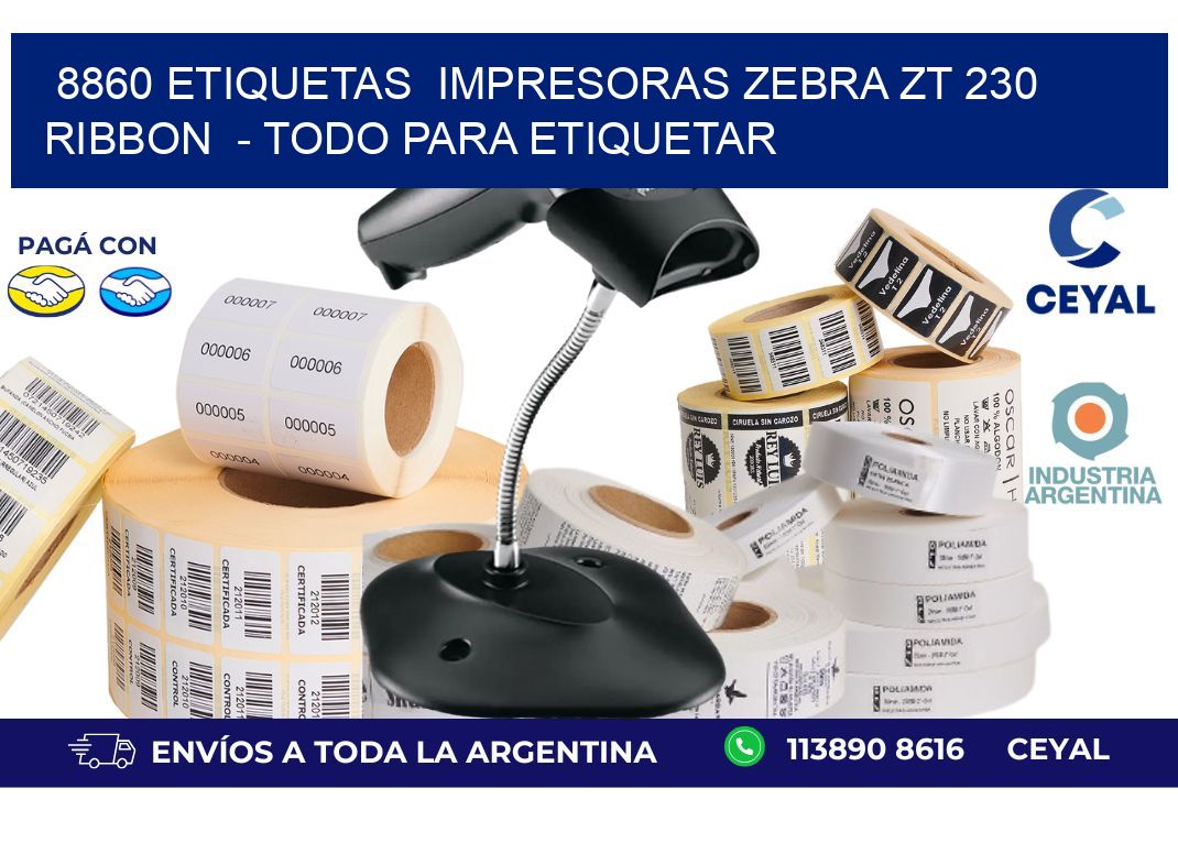 8860 etiquetas  impresoras zebra zt 230 ribbon  - Todo para Etiquetar